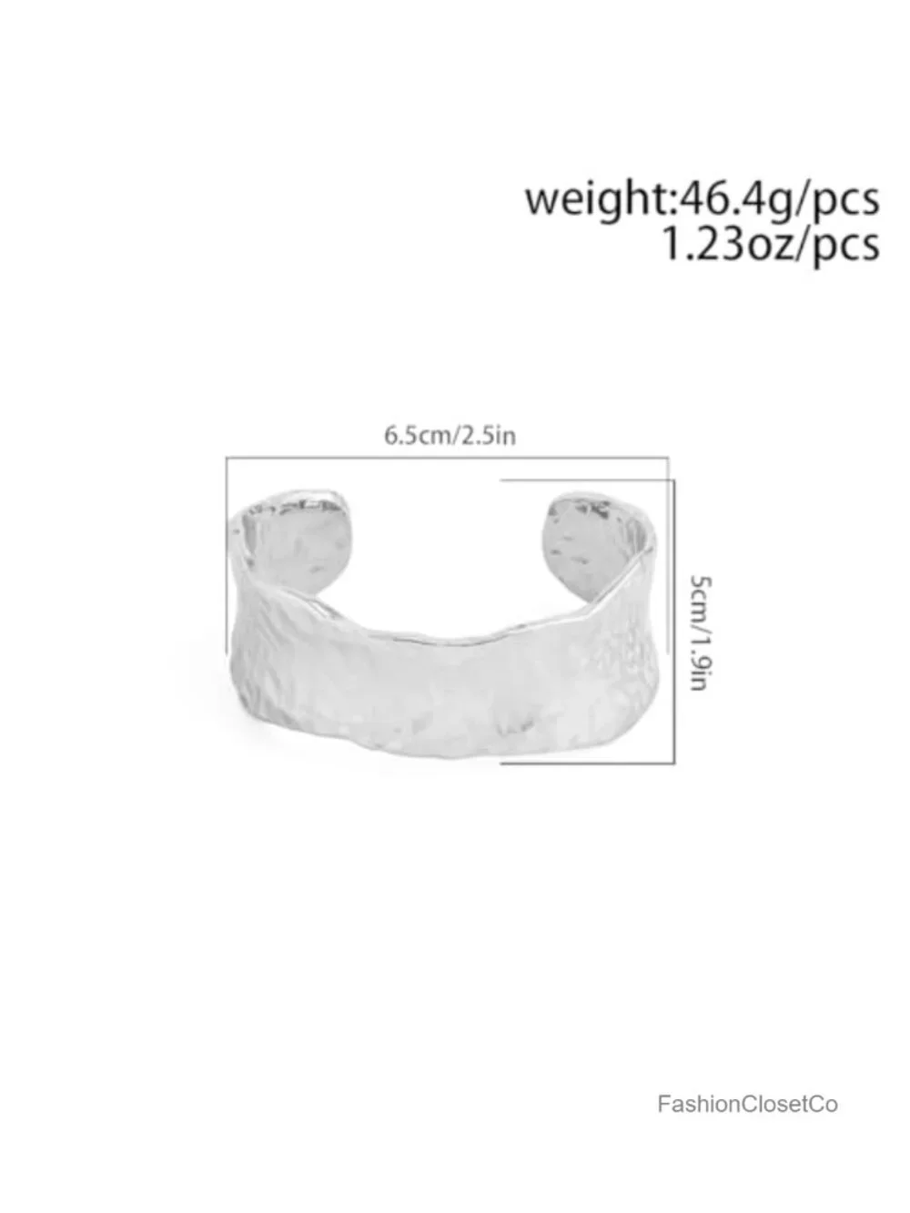 Open Wide Chunky Cuff Bracelet Irregular Hammered Womens Bangle Wrap